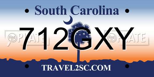 712GXY South Carolina License Plate