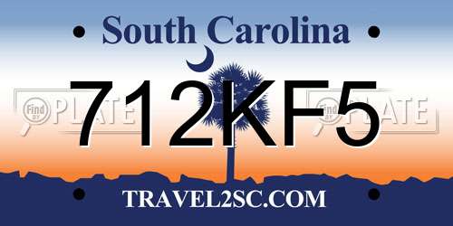 712KF5 South Carolina License Plate