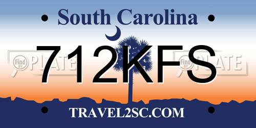712KFS South Carolina License Plate