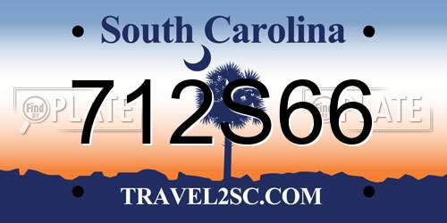 712S66 South Carolina License Plate