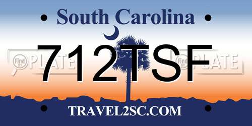 712TSF South Carolina License Plate