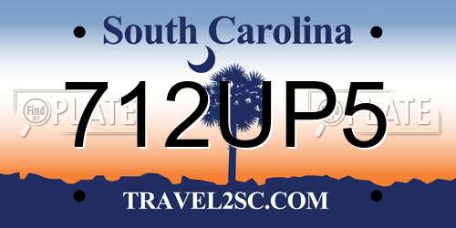 712UP5 South Carolina License Plate