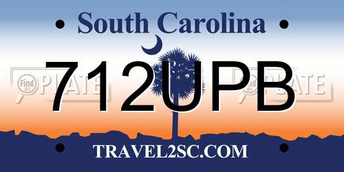 712UPB South Carolina License Plate