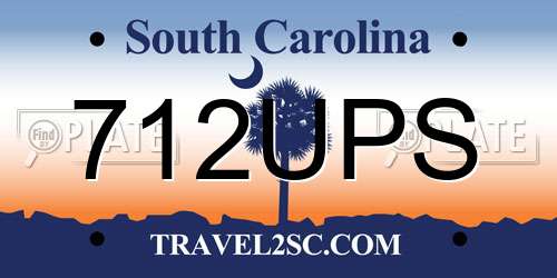 712UPS South Carolina License Plate