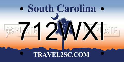 712WXI South Carolina License Plate