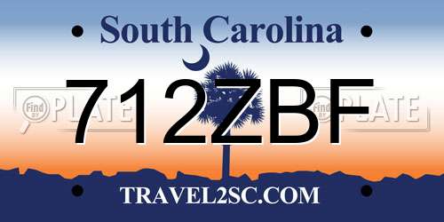 712ZBF South Carolina License Plate