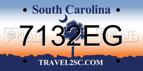 7132EG South Carolina License Plate