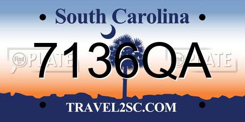 7136QA South Carolina License Plate