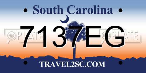 7137EG South Carolina License Plate