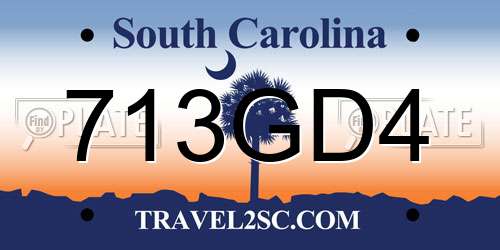 713GD4 South Carolina License Plate