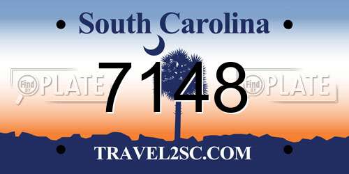 7148 South Carolina License Plate