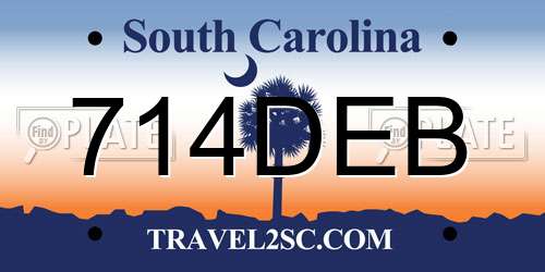 714DEB South Carolina License Plate