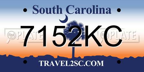 7152KC South Carolina License Plate