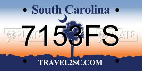 7153FS South Carolina License Plate
