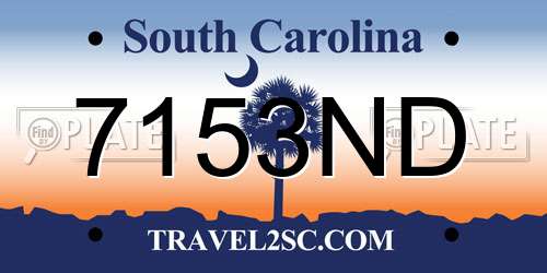 7153ND South Carolina License Plate