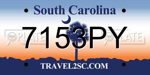 7153PY South Carolina License Plate