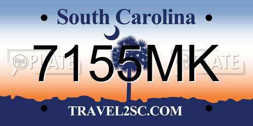 7155MK South Carolina License Plate