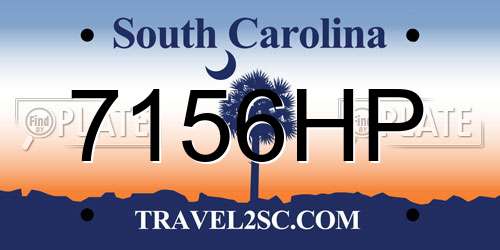7156HP South Carolina License Plate