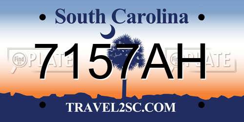 7157AH South Carolina License Plate