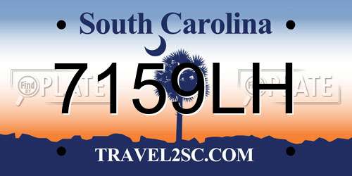 7159LH South Carolina License Plate