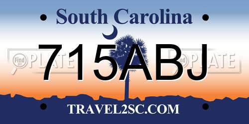 715ABJ South Carolina License Plate