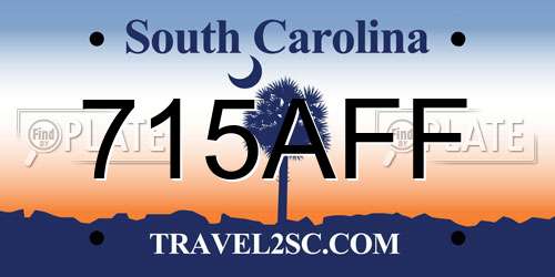 715AFF South Carolina License Plate