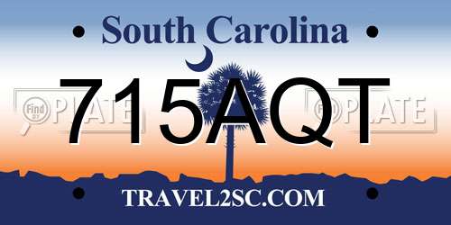 715AQT South Carolina License Plate
