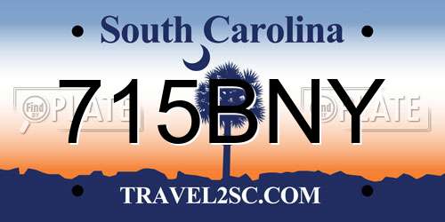 715BNY South Carolina License Plate