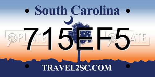715EF5 South Carolina License Plate
