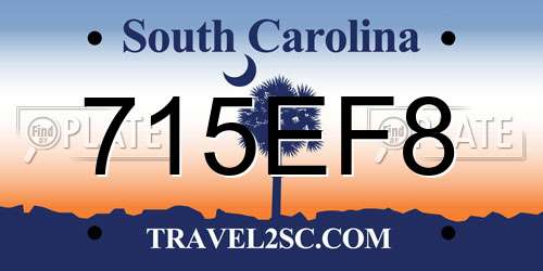 715EF8 South Carolina License Plate