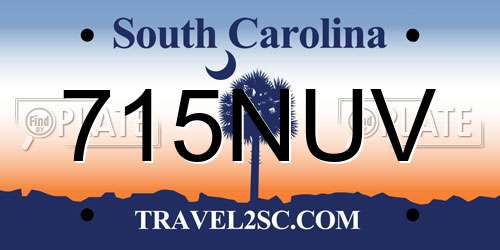 715NUV South Carolina License Plate