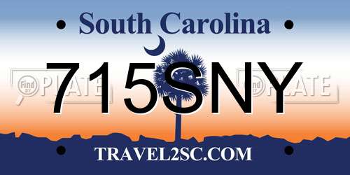 715SNY South Carolina License Plate