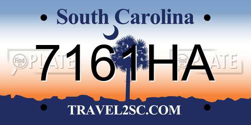 7161HA South Carolina License Plate