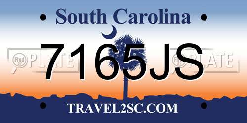 7165JS South Carolina License Plate