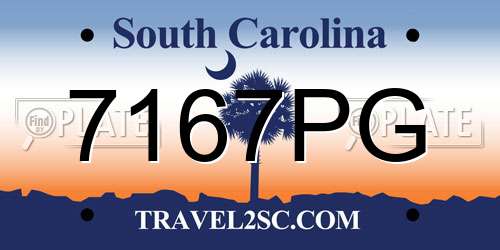 7167PG South Carolina License Plate
