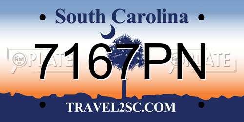 7167PN South Carolina License Plate