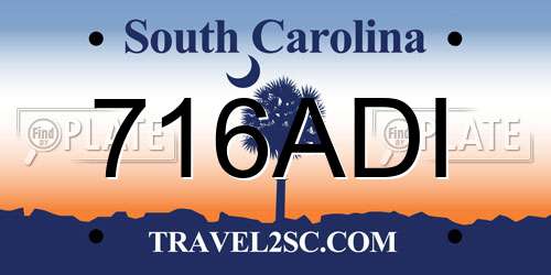 716ADI South Carolina License Plate