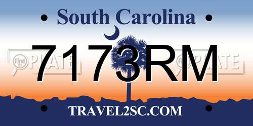 7173RM South Carolina License Plate