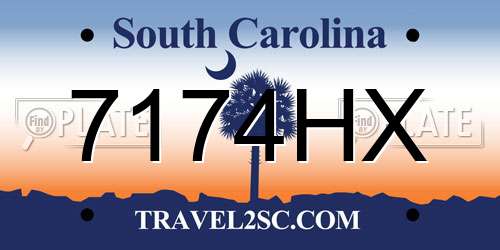 7174HX South Carolina License Plate