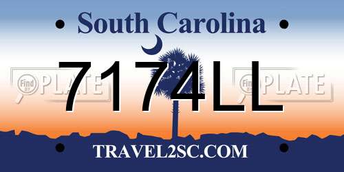 7174LL South Carolina License Plate
