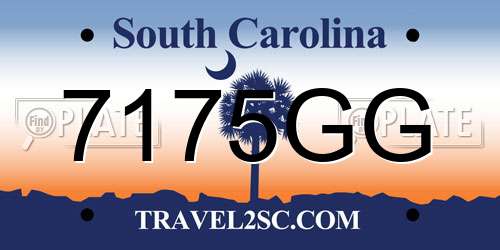 7175GG South Carolina License Plate