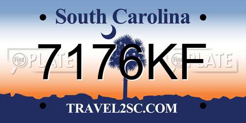 7176KF South Carolina License Plate