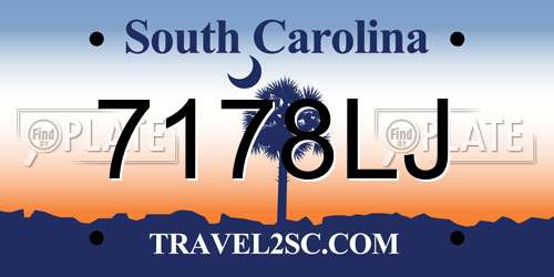 7178LJ South Carolina License Plate