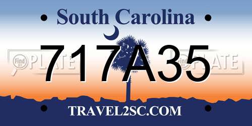 717A35 South Carolina License Plate