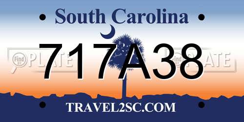 717A38 South Carolina License Plate