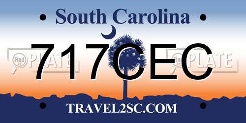 717CEC South Carolina License Plate