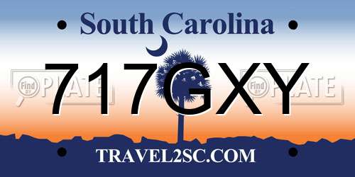 717GXY South Carolina License Plate