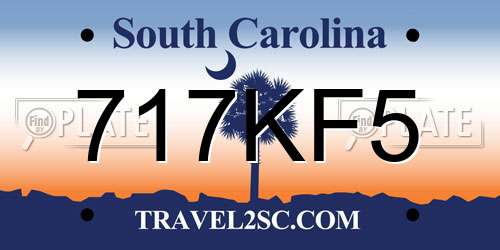717KF5 South Carolina License Plate