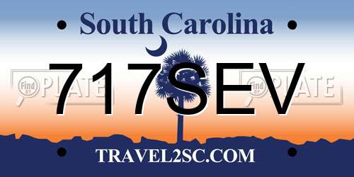 717SEV South Carolina License Plate