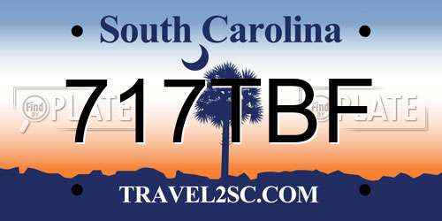 717TBF South Carolina License Plate
